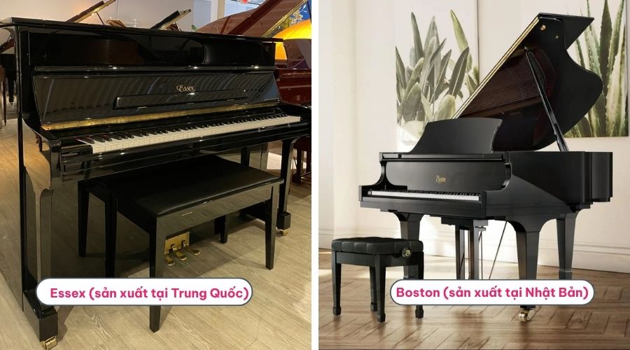 Steinway có hai dòng phân khúc thấp hơn là Boston và Essex
