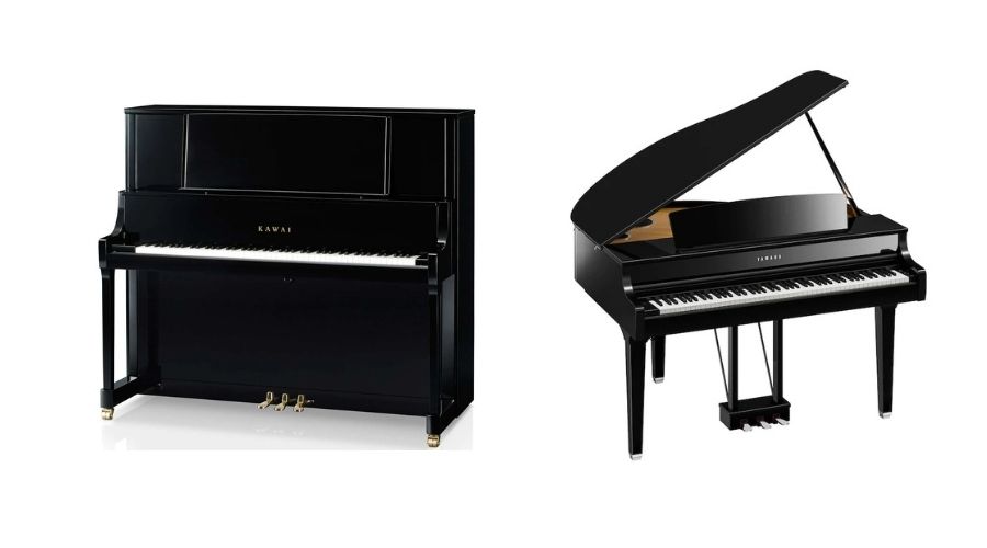 Upright piano và Grand piano là hai loại piano cơ phổ biến hiện nay