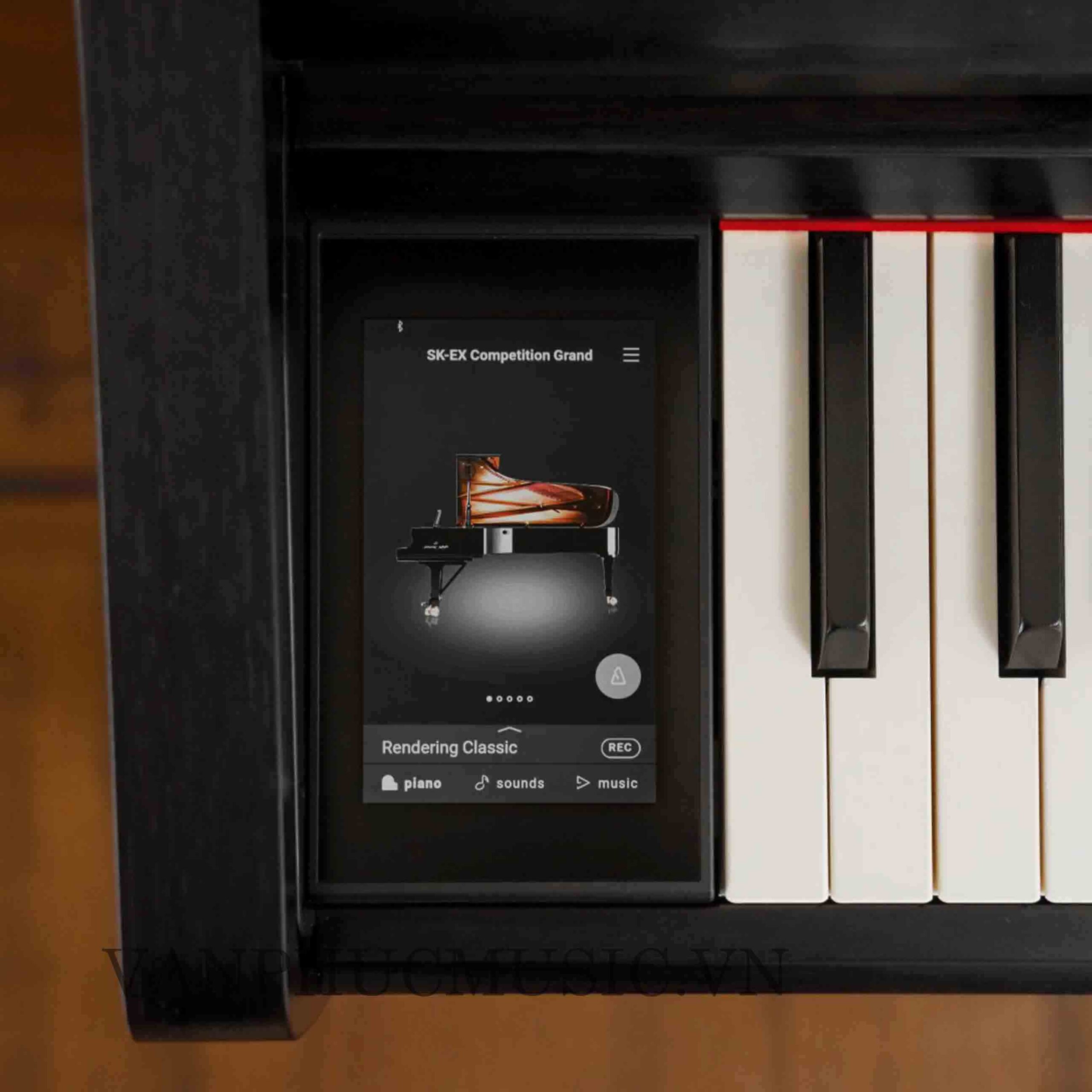Màn hình cảm ứng hiển thị âm thanh SK-EX trên đàn piano điện Kawai CA 701 B
