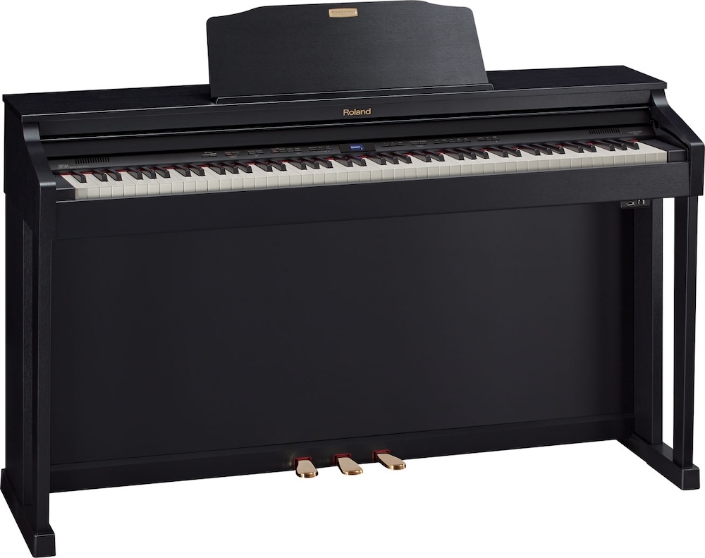 Xem chi tiết đàn piano Roland HP 504 CB Đàn piano điện Roland HP 504 màu đen nhám mờ hiện đại
