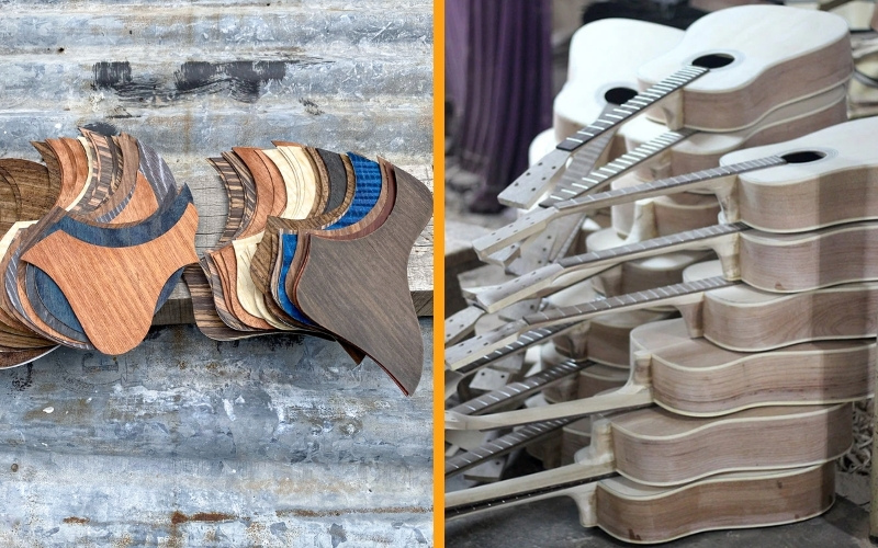 Chất liệu gỗ là yếu tố quyết định âm sắc của guitar