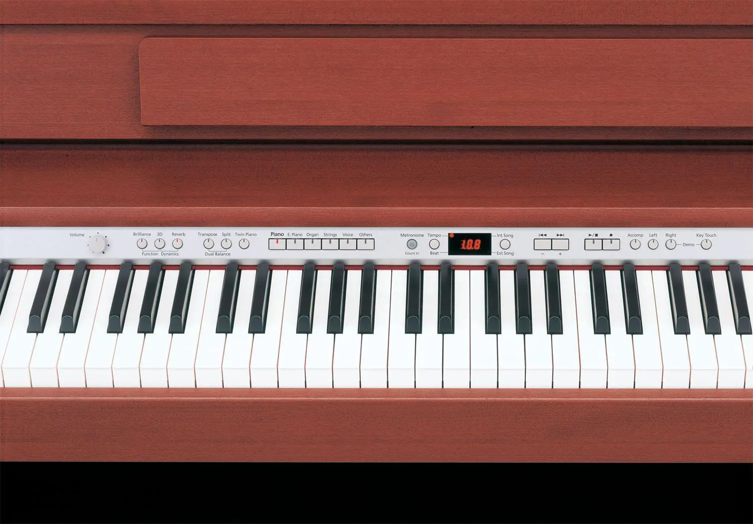 88 phím thao tác búa tái tạo hoàn hảo cảm giác của một cây đàn piano acoustic.