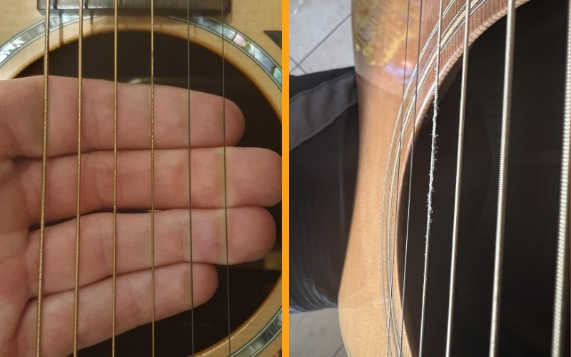 Dây đàn guitar nên được thay khi dây gỉ sét 