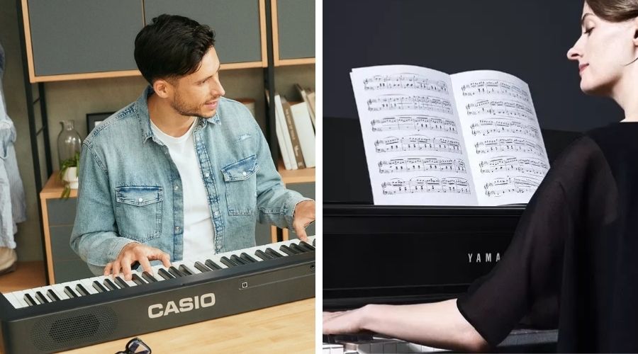 Yamaha bền bỉ chuẩn mực, Casio mỏng nhẹ tiện ích