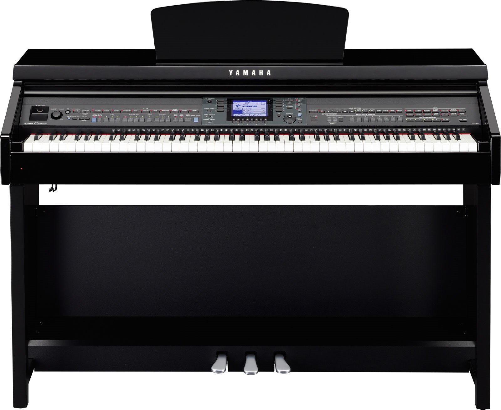 Đàn piano điện YAMAHA CVP 605 màu đen bóng