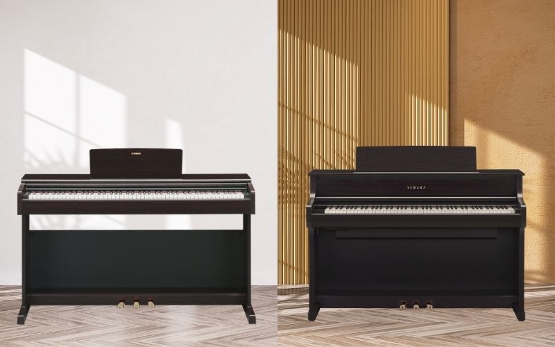 Arius và Clavinova khác nhau về kiểu dáng