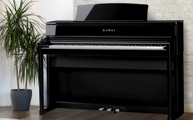 Kawai CA-701 với phím gỗ Grand Feel III, bảng cộng hưởng gỗ thật