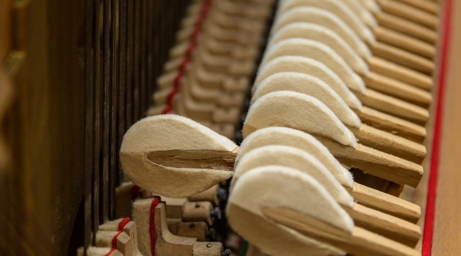 Búa gõ vào dây dây rung và truyền âm thanh
