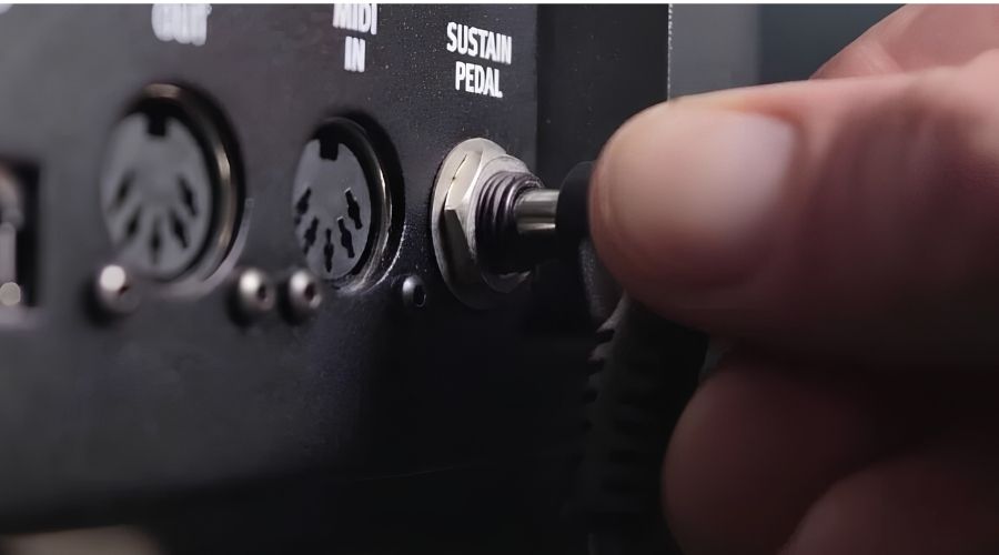 Rút và cắm lại pedal sustain trước khi bật nguồn