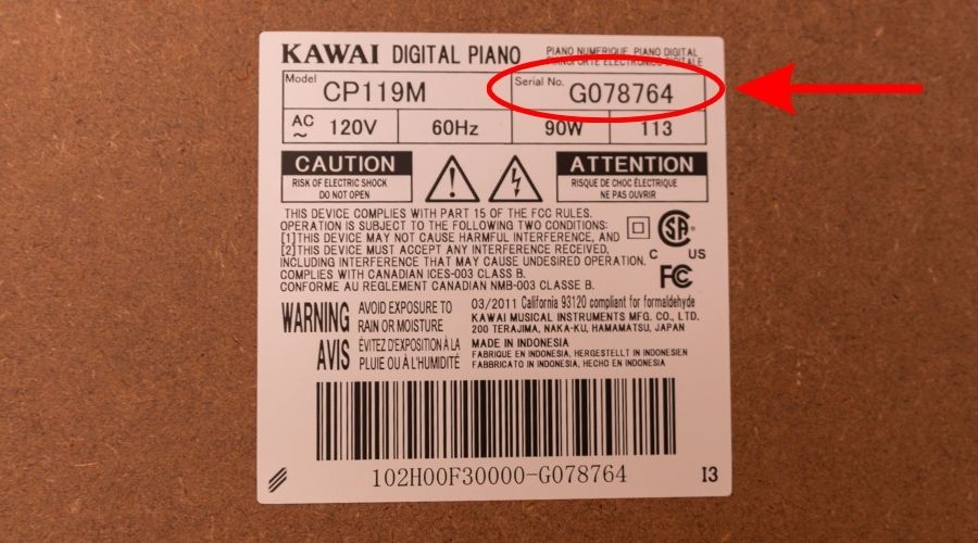 Serial number có dạng chữ cái kết hợp dãy số