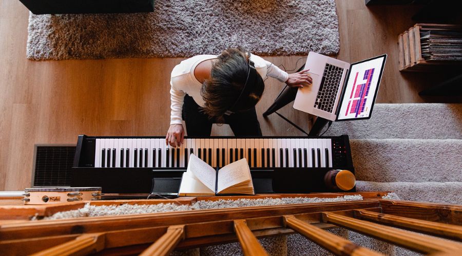 Thu âm qua piano điện qua USB to Host