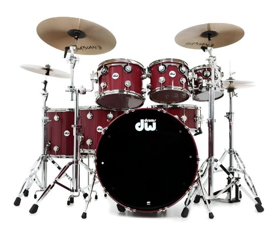 Trống Cơ DW Collector’s Series Purpleheart Lacquer 7-Pcs Shell Pack – Gloss Natural with Nickel Hardware