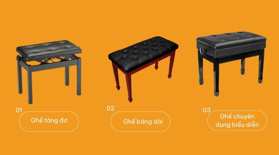 3 nhóm ghế đàn phổ biến