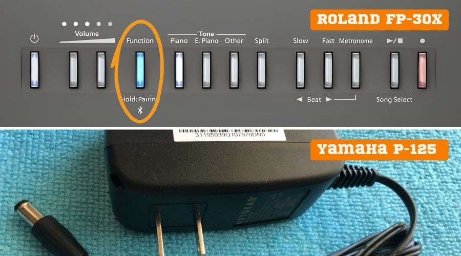 FP-30X có Bluetooth MIDI, Audio, còn P-125 cần adapter rời