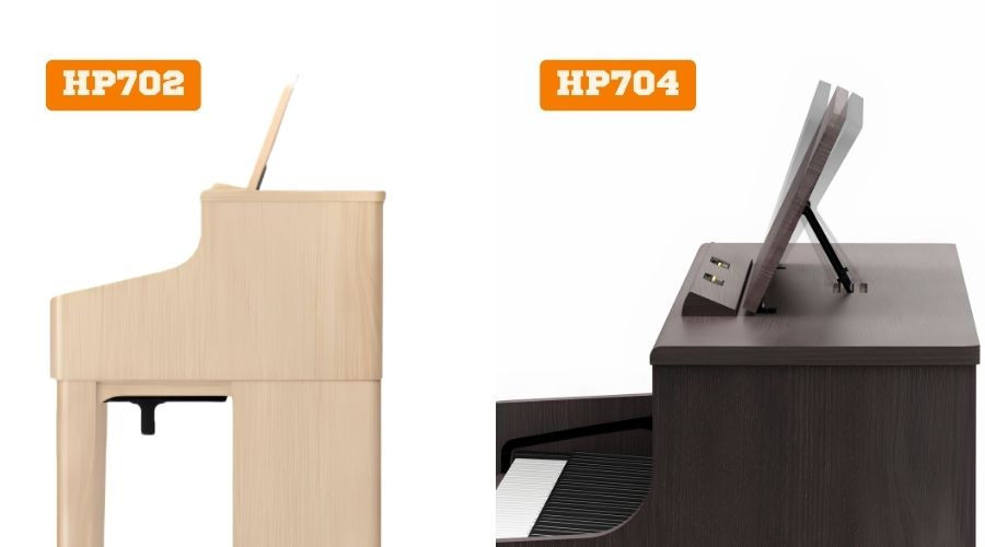 Giá nhạc HP704 có chỉnh góc, HP702 thì cố định