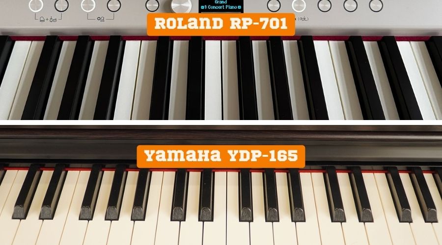 Phím YDP-165 nặng hơn, RP-701 thì nhẹ, linh hoạt hơn